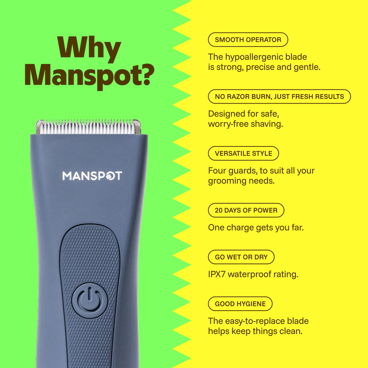 MANSPOT LADYSPOT™ Finishing Trimmers, Electric Shaver for Women, Hair Trimmer for Womens, Shaving & Grooming Sets Kit with 3 Guard and Replaceable Ceramic Blade Heads, Waterproof Wet/Dry(Orange)
