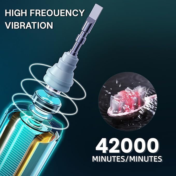 Lumivoid Sonic Electric Toothbrush with 10 Brush Heads for Adults and Children, Up to 30 Days on a Single Charge, 5 Modes, Built-in 2-Minute Smart Timer, IPX8 Waterproof Electric Toothbrush (Black)