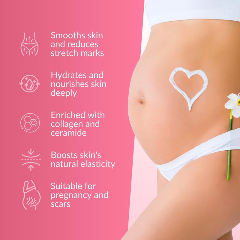Nasola Stretch Mark Cream for Pregnancy, Eliminate and Prevent Deep Stretch Marks, Moisturizer Belly Cream for Pregnancy and Scars Removal With Enriched Collagen and Ceramide, 4.23 Oz