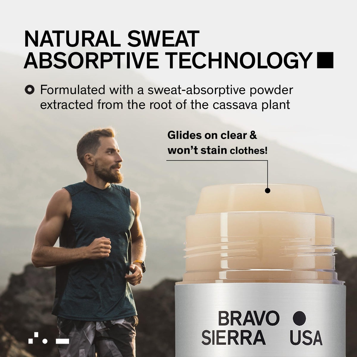 Aluminum-Free Deodorant for Men by Bravo Sierra, 1-Pack -Contains Natural Ingredients –Long Lasting All-Day Odor and Sweat Protection - Citrus and Cedarwood, 3.2 oz -Paraben-Free, Vegan & Cruelty-Free