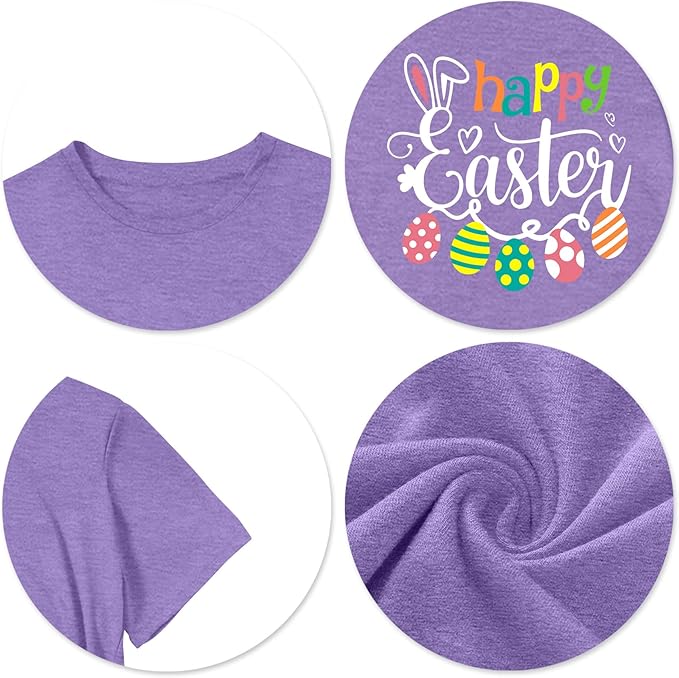 LAZYCHILD Women Easter Teacher Shirts: Funny Treat All with Kindness T-Shirt Bunny Rabbit Tee Tops