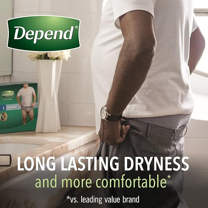 Depend Fresh Protection Disposable Underwear Male Waistband Style X-Large, 53746, 52 Ct