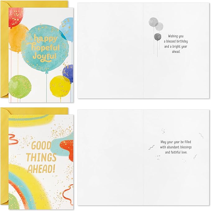 Hallmark Spiritual Birthday Card Assortment (36 Cards with Envelopes, 6 Designs) Blessed Birthday
