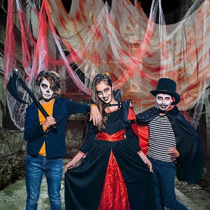 Halloween Blood Creepy Cloth 315 x 79 Inch Scary Spooky Cloth for Windows Doorways Cover Gauze for Halloween Party Haunted House Decorations