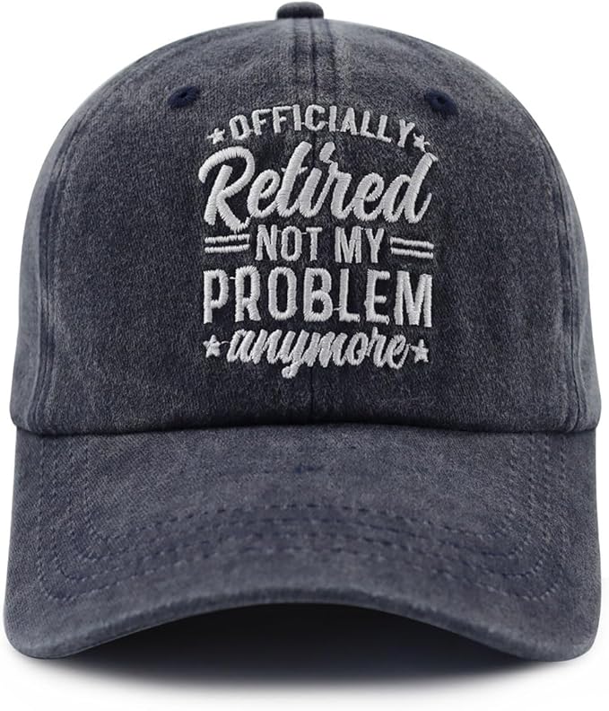 Officially Retired Hat for Women Men, Funny Adjustable Cotton Embroidery Retirement Baseball Cap