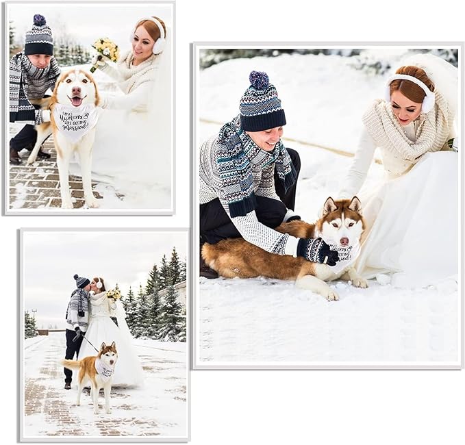 Engagement Gift, My Humans are Getting Married Dog Bandana, Wedding Photo Prop, Pet Scarf, Dog Engagement Announcement, Pet Accessories (Black)