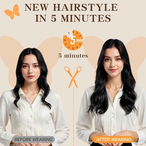 TESSHAIR Remy Hair Extensions Clip in Human Hair Natural Black Clip in Extensions Real Human Hair 18 Inch Real Hair Extensions Clip in Human Hair Straight Human Hair Clip Ins 120g 7Pcs