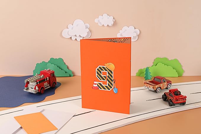 Liif 3D Crane Pop Up Birthday Card for 9 Years Old Boy, Son, Grandson, Kids
