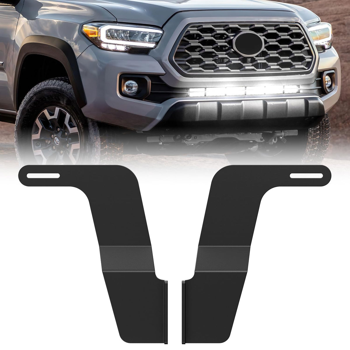 Nilight Front Lower Hidden Bumper Mounting Brackets for 32inch Single Double Row LED Light Bar Compatible with 2016-2023 Toyota