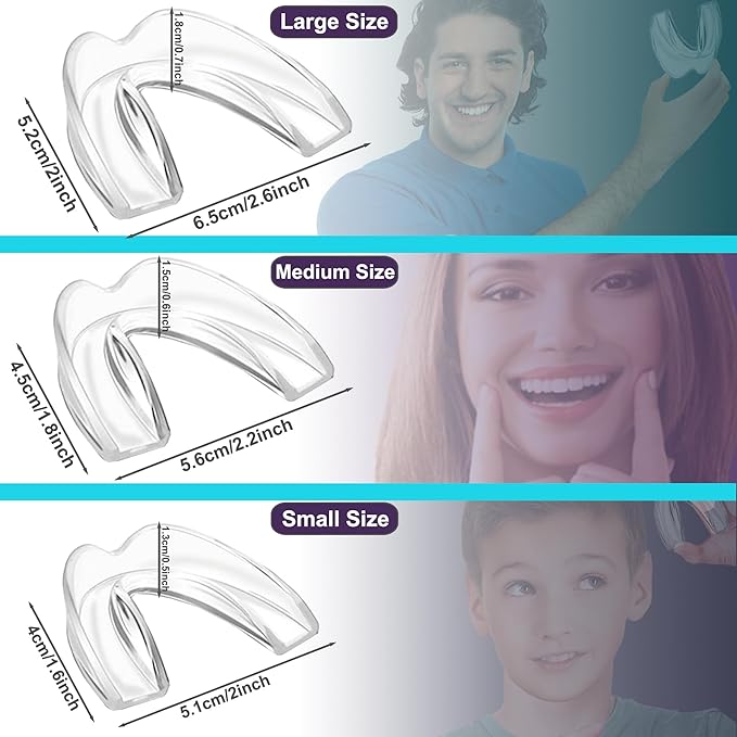 Kids Mouth Guard for Grinding Teeth, 4 Pack Moldable Night Guards Pink for Clenching Teeth | Comfortable Nighttime Protection Guard | Including Hygiene Case & Gel Ice Pack