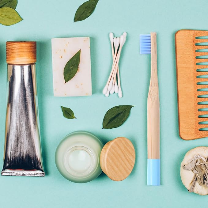 72 Pcs Kids Bamboo Toothbrushes Soft Bristle Toddler Toothbrush BPA Free Wooden Travel Toothbrushes for Kids Children Home Travel School, 5.7 Inches, Individually Wrapped