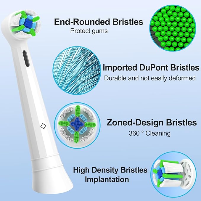 Replacement Heads Compatible with Oral B iO Electric Toothbrush, Replacement Toothbrush Heads Fit for Oral-B iO 2/3/4/5/6/7/8/9/10 Series Toothbrush, 8 Packs (White)