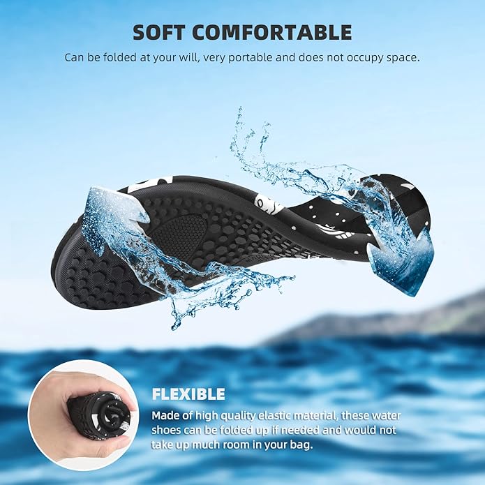 Water Shoes for Women Men Quick-Dry Aqua Socks Swim Beach Barefoot Yoga Exercise Wear Sport Accessories Pool Camping Must Haves Adult Youth Size