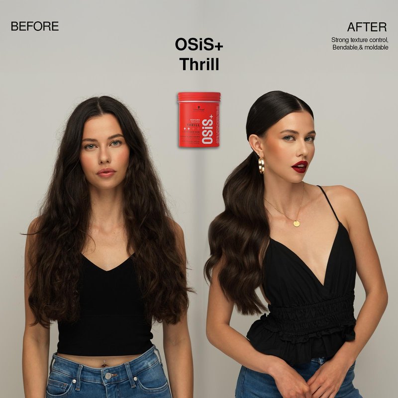 OSiS+ Thrill Fibre Gum – Medium Hold Flexible Style Control, 3.38 Oz – Bendable and Moldable Texturizing – Mega-Fibers and Natural Carnauba Wax for Long-Lasting Separation and Shine