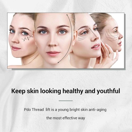 HYPOD PDO Screw Threads, Pdo Threads for Face Lift, Whole Body Protein Threads Lift Face Improve Skin Quality (100PCS-S29G-50mm)