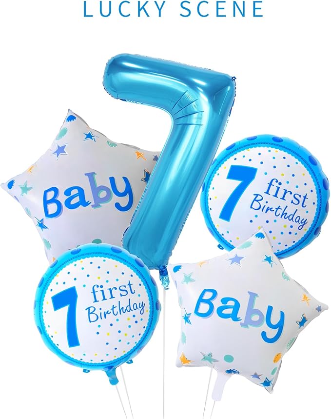 40 Inch Blue Number Balloons, Helium Mylar Foil Number Balloons for Birthdays, Number 7 Balloon for Party Wedding Birthday Bridal Shower Graduation Anniversary Celebration Party Decorations Supplies