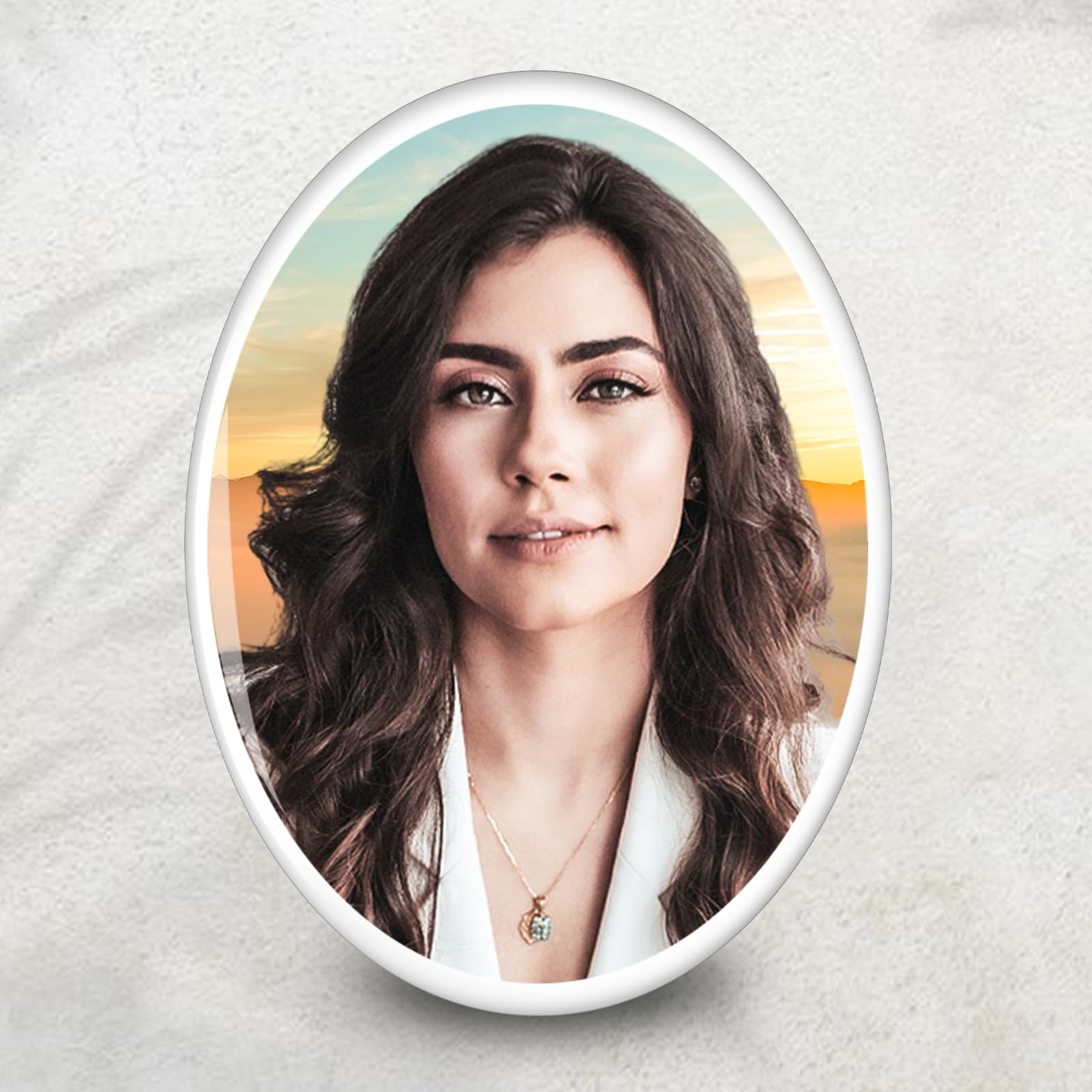 Personalized Porcelain Photo Memorial Garden Stones, Headstones for Graves, Waterproof Outdoor Picture, Photo Plaques for Cemetery, Custom Cameo Insert, Ceramic Picture for Gravestones Grave Markers