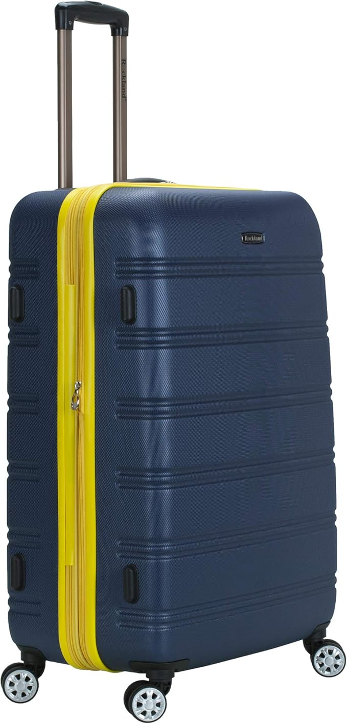 Rockland Melbourne Hardside Expandable Spinner Wheel Luggage, Navy, 2-Piece Set (20/28)