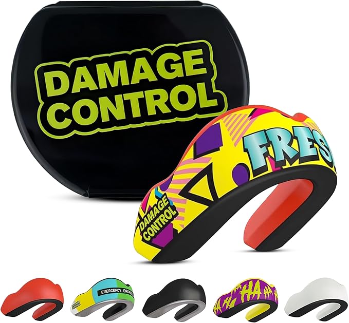 DAMAGE CONTROL Extreme Impact Mouth Guard – Sports Mouthguard for Boxing, MMA, BJJ, Hockey, Rugby, Lacrosse, & More – Mouthpiece for Teeth & Jaw Protection, for Youth & Adults (Adult, Fresh)