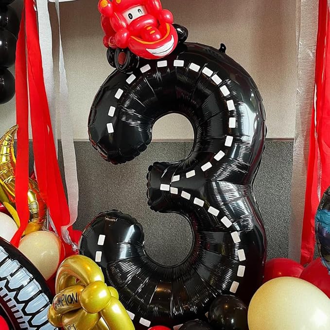 40 Inch Race Car Black Number Balloons Race Car Birthday Party Balloons Large Black Number 9 Balloons Boys 9th Birthday Party Race Car Theme Party Decorations Supplies（Digital 9）