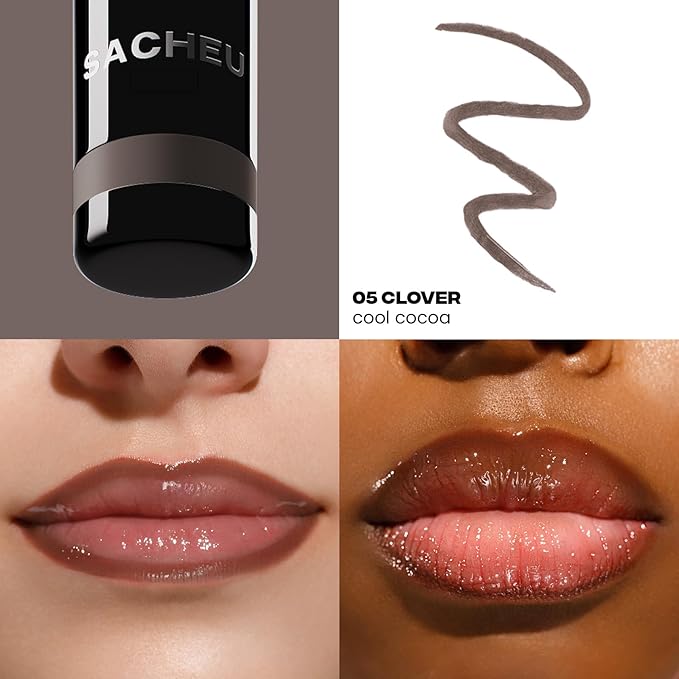 Sacheu Lip Liner STAY-N Peel Off Lip Stain — Long Lasting Matte Lip Tattoo Transfer Proof Lipstain Infused with Hyaluronic Acid & Vitamin E for All Skin Types — Vegan & Cruelty-Free, cLOVER