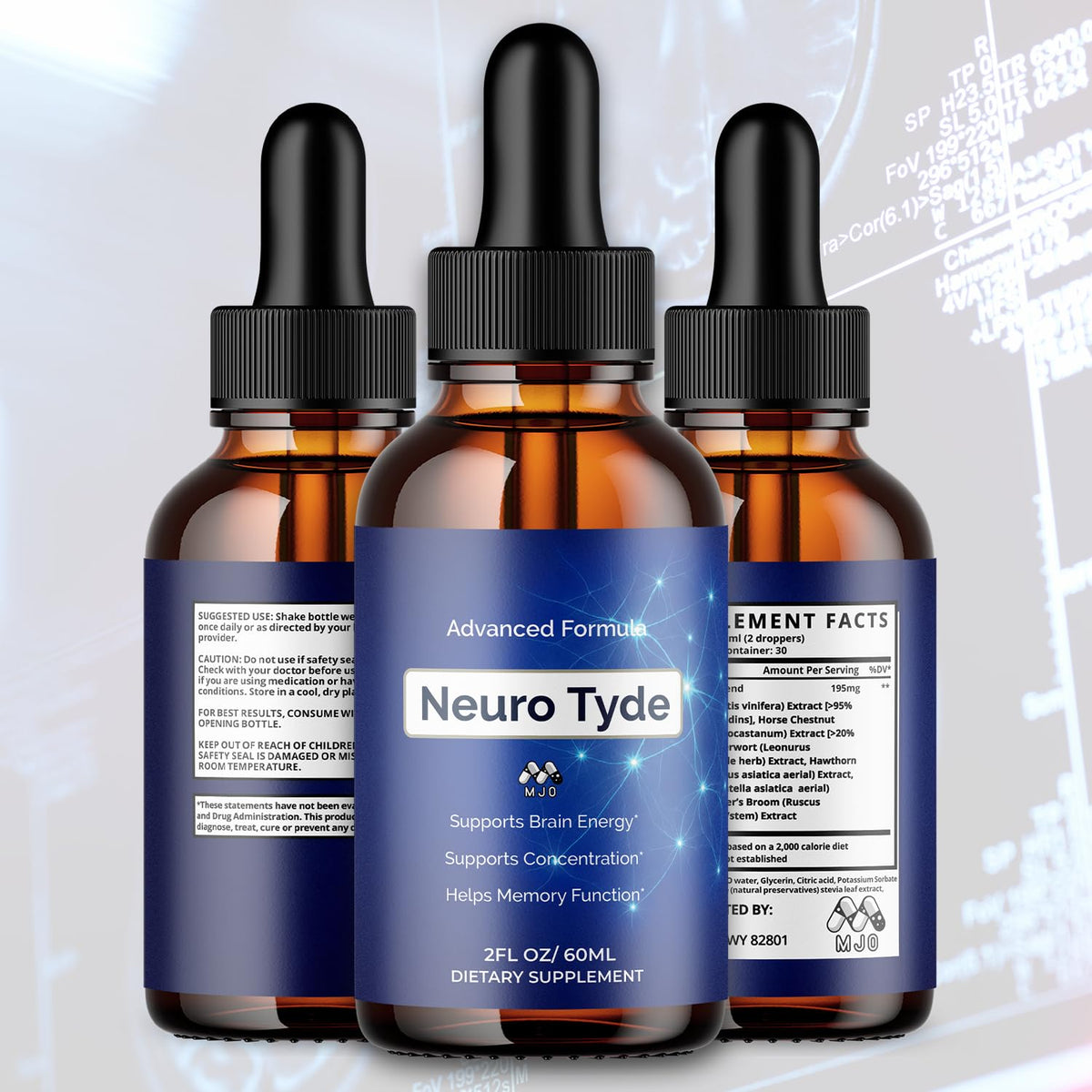 (2 Pack) Neuro Tyde Drops, Official NeuroTyde Memory and Focus Support Supplement, Advanced Overall Health and Wellness Vitamin with Maximum Strength Ingredients Supporting Brain Health (60 Servings)