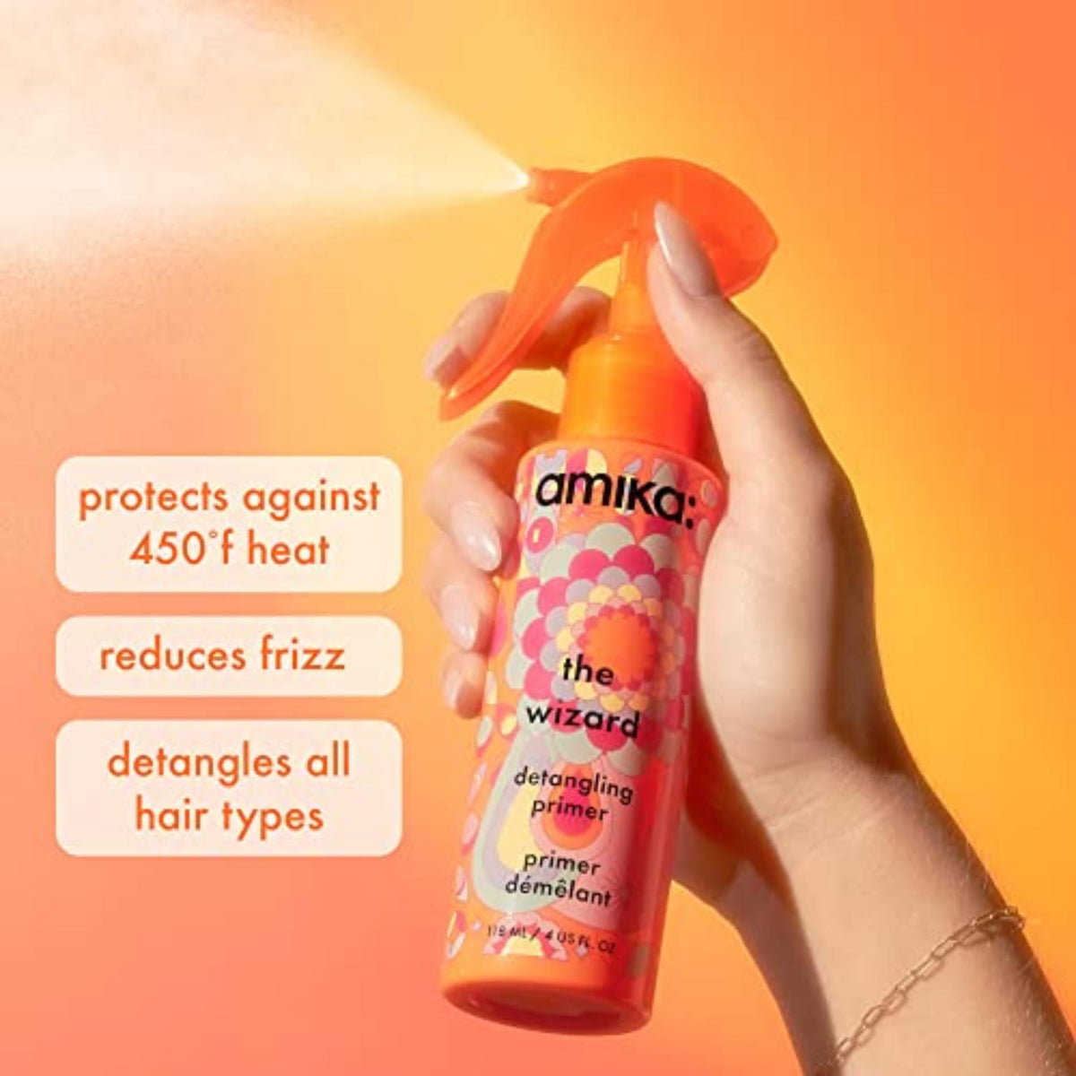amika the wizard detangling primer, 118ml