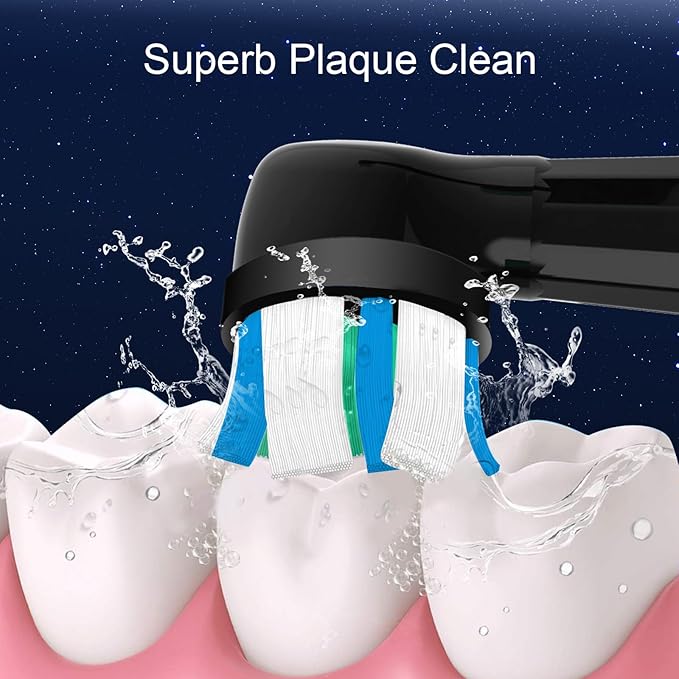 8 Pack IO Replacement Brush Heads Compatible with Oral B iO 2/3/4/5/6/7/8/9/10/Deep Clean Series Electric Toothbrushes, IO Brush Head for Teeth Cleaning (Black/White)
