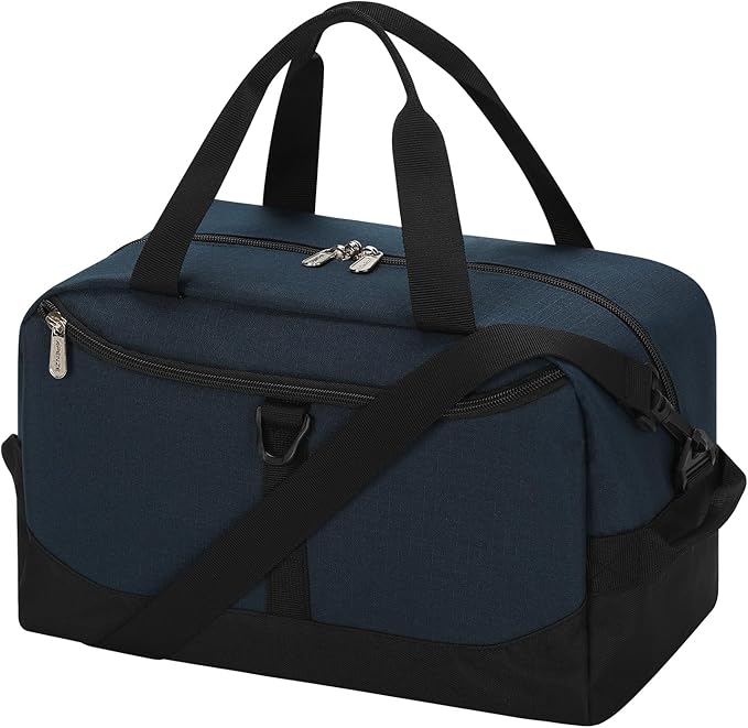 Apenze Small Gym Bag 14 inch lightweight Carry On Mini Duffel Bag with D-Ring for Travel Sport - Navy Blue