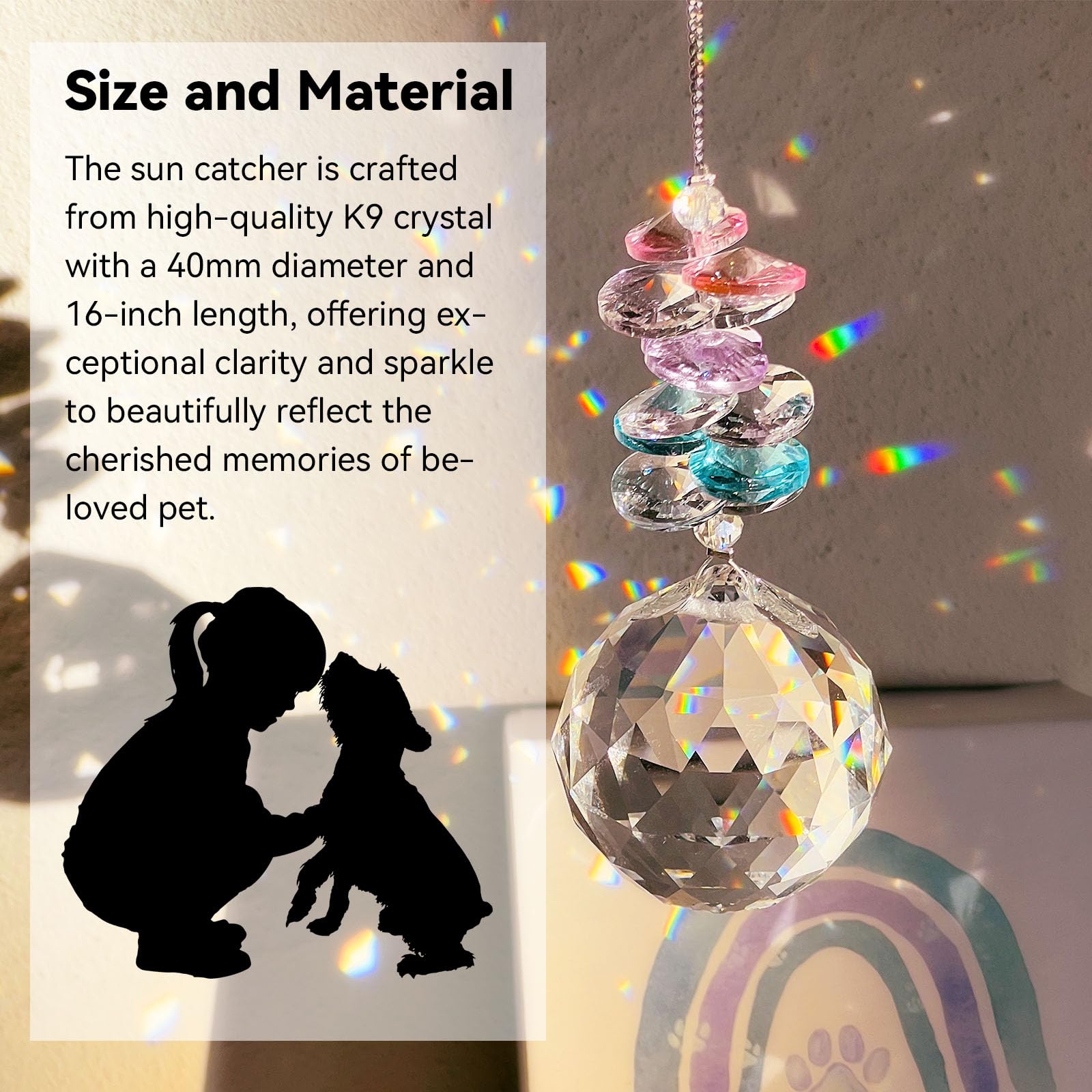 Cat Memorial Gifts for Loss of Cat, Cat Sympathy, Pet Memorial Suncatcher