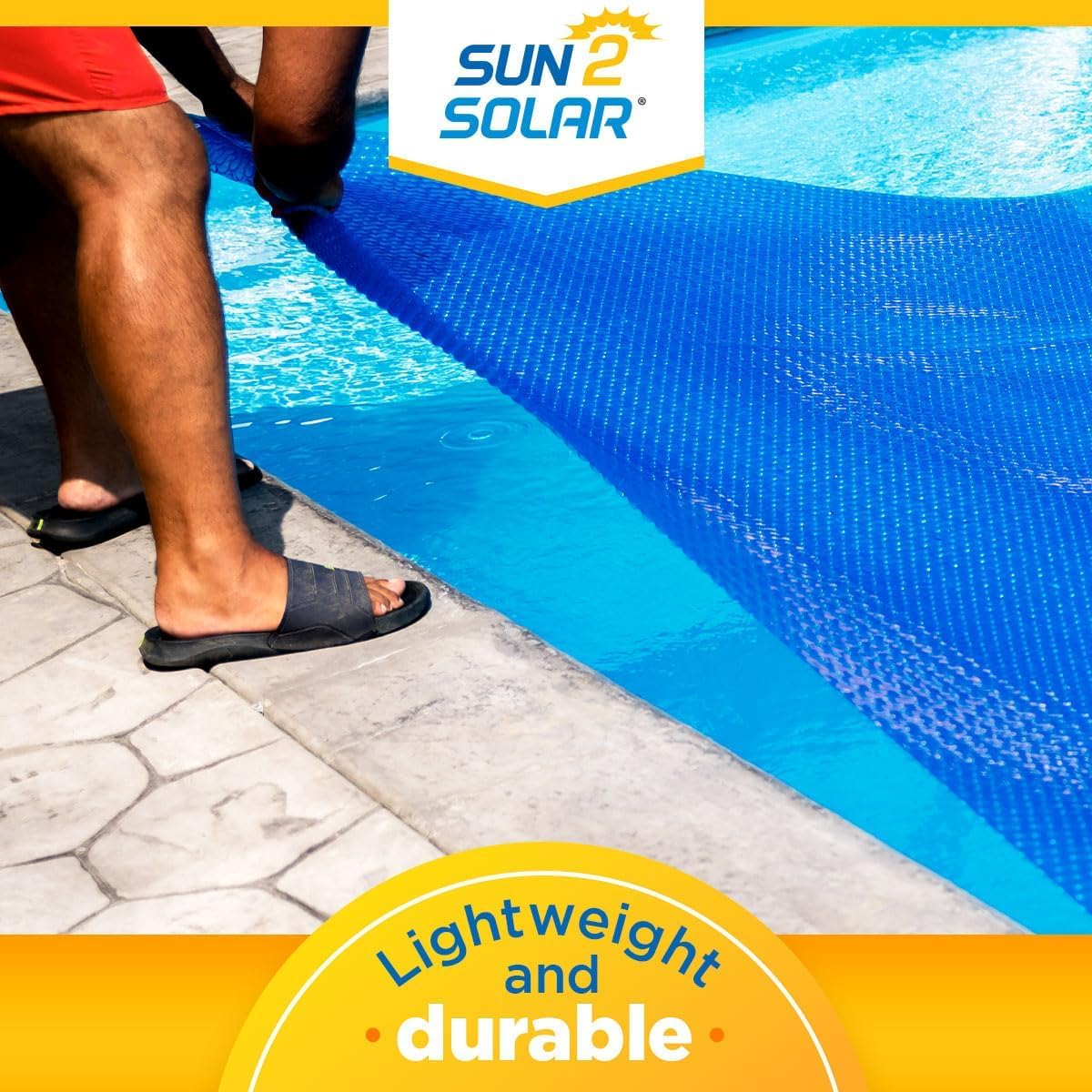 Sun2Solar Blue 15 ft Round Pool Solar Cover | 8 Mil | Heat Retaining Blanket for Above Ground & Inground Swimming Pools | Sun's Energy Heats Pool | Bubble Heating Blankets | 800 Series
