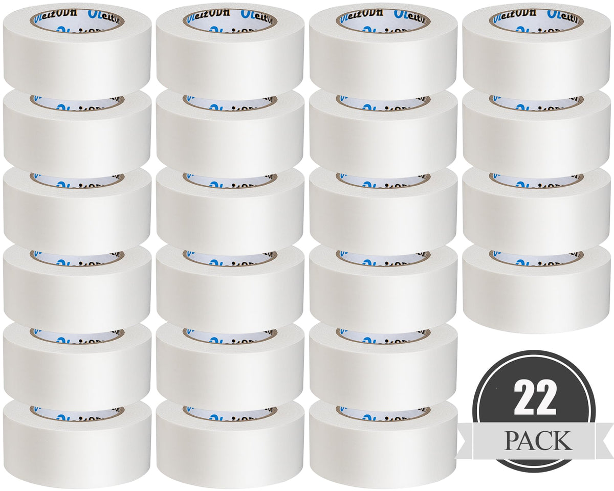 22 Pack White Duct Tape Bulk - 660 Yards x 2 Inch Heavy Duty Tape, Strong No Residue All-Weather, Tear by Hand, Multi-Use for Indoor & Outdoor Repairs, Industrial, Professional Use
