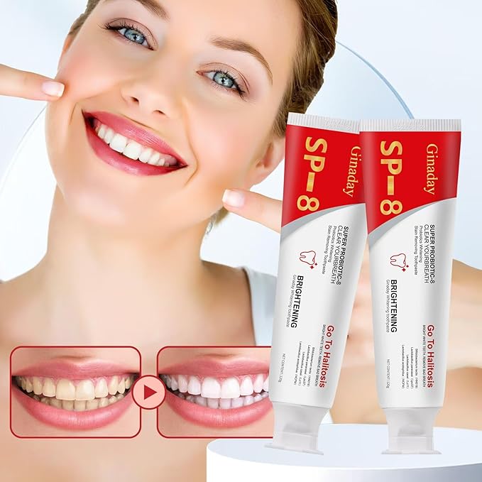 SP-8 Probiotic Toothpaste, Fresh Breath Deep Cleaning Care Ultra Whitening SP-8 Toothpaste. (1Pcs)