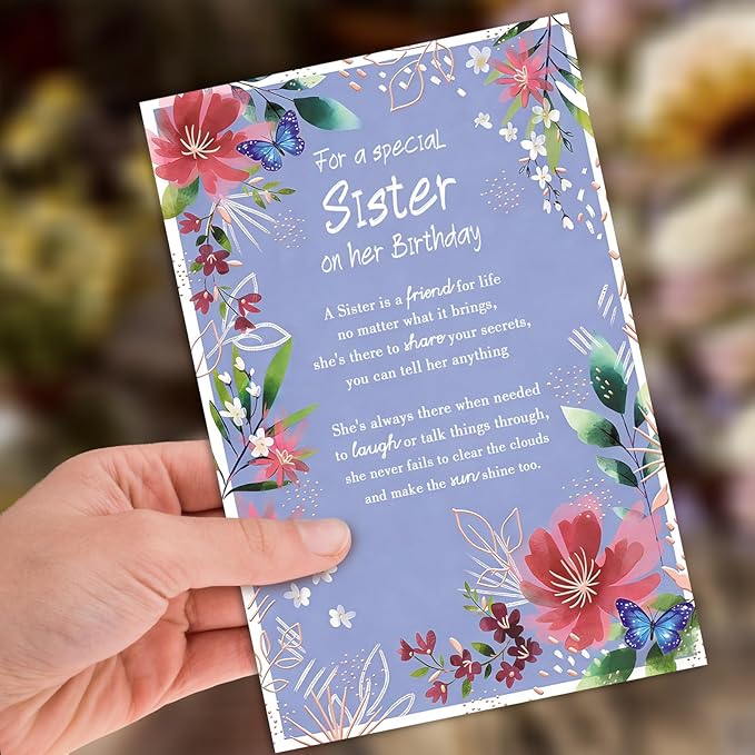 Sister Birthday Card，Happy Birthday Cards & Gift for Sister