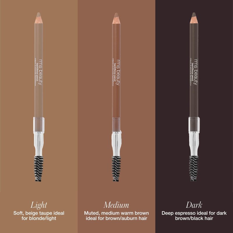 RMS Beauty Back2Brow Pencil - Waterproof Eyebrow Pencil with Fine Tip for Hair Like Strokes - Smudge Proof Long Lasting Precision Brow Makeup, 0.01 oz