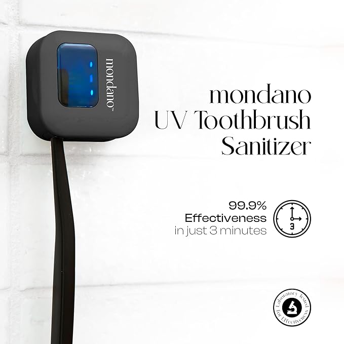 Mondano UV-C Toothbrush Sanitizer and Holder, Toothbrush Case - Manual/Electric Toothbrush Cover for Any Toothbrush Head - Rechargeable Toothbrush Travel Case, Tooth Brush Cover Cap for Home