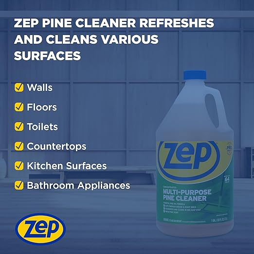 Zep Concentrated Multi-Purpose Pine Cleaner - 128 oz (Pack of 2) ZUMPP128 - Multi-Purpose Cleaner for Professional, Commercial and Household Use, From the Bathroom to Kitchens and Dining Rooms