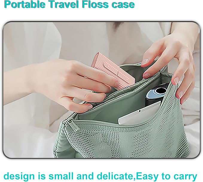 Holy rose Portable Dental Floss Dispenser 2 Box, Portable Floss Picks Case with Adult Floss Sticks 80 Count,Flossers Toothpicks Boxs Perfect for Home,Travel Cleaning Teeth Oral Care Best Tool(Pink)
