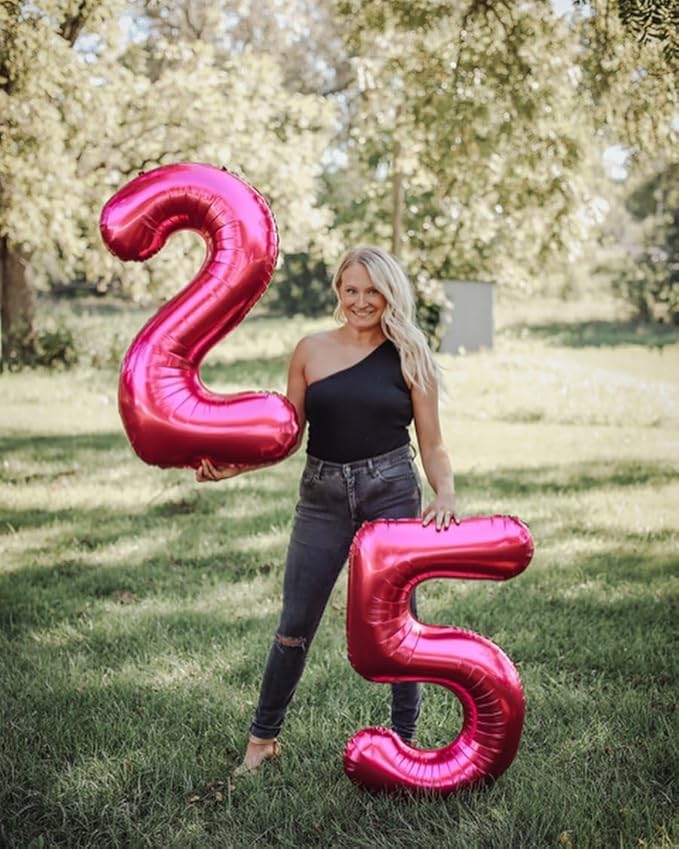 16 Balloon Number, Hot Pink Number 16th Birthday Balloons 40 Inch, Sweet 16 Years Old Hot Pink Birthday Decorations for Boys Girls, 16th Anniversary Decorations