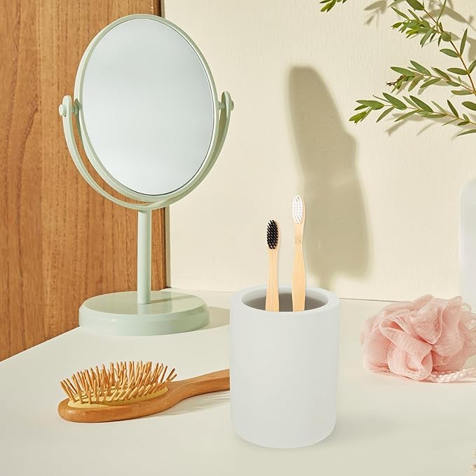 Toothbrush Holder, Diatomite Bathroom Organizer, Toothbrush & Toothpaste Holder Cup, Vanity Storage Solution for Bathrooms, Light Grey, 1Pc