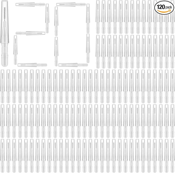 120Pcs Interdental Brushes, 360° Bendable Soft Bristles Braces Flossers Dental Brushes Between Teeth Gum Interdental Brushes for Gum Braces Oral Teeth Cleaning Tool (White)