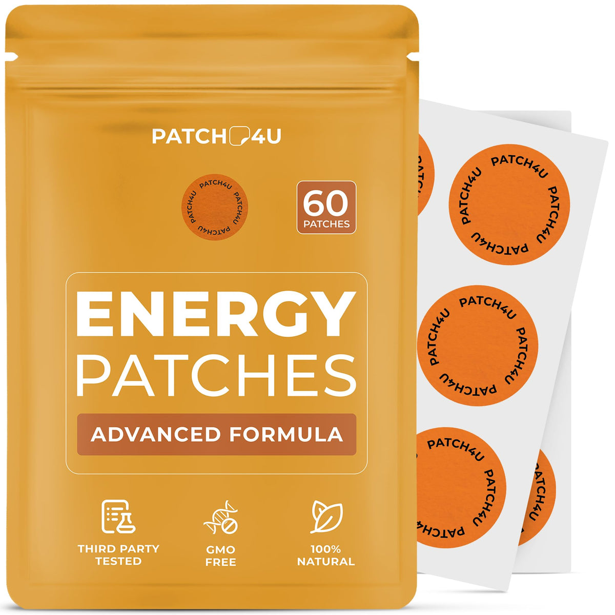 Energy Patches with B12-9-in-1 Biotin, Thiamine & B-Vitamin Complex + Natural Caffeine for Women & Men - Energy & Focus - 60 Day Supply