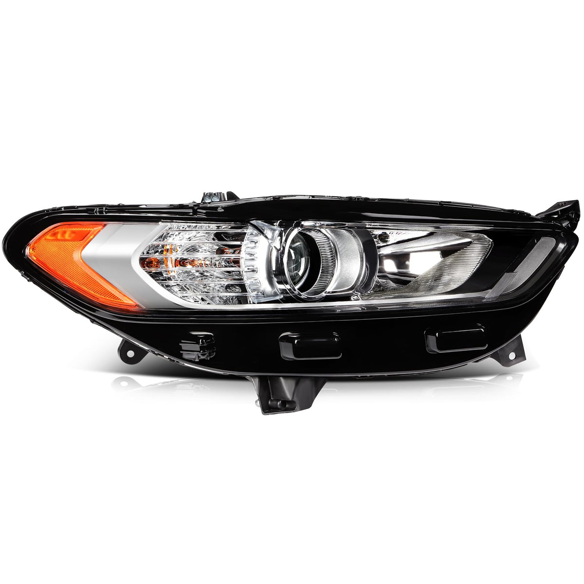LBRST Headlight Fit 2013-2016 for Fusion Black Housing Amber Reflector Right Headlight Assembly FO2503304