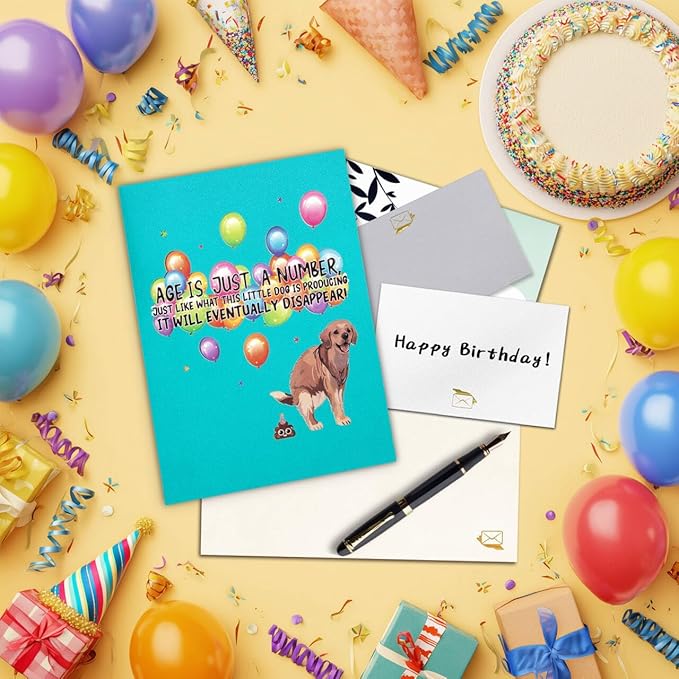 GREETING ART Dog Happy Birthday Pop-Up Card, Dog Birthday Card, 3D Greeting Cards for Dog Lover, Wife, Husband, Mom, Dad, Grandma, Grandpa