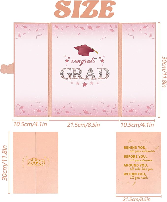 Vlipoeasn 2026 Graduation Guest Book Alternative, Rose Gold Class of 2026 Graduation Party Decorations, Graduation Signature Book for 2026 College High School, Unique Graduation Gifts for Friends