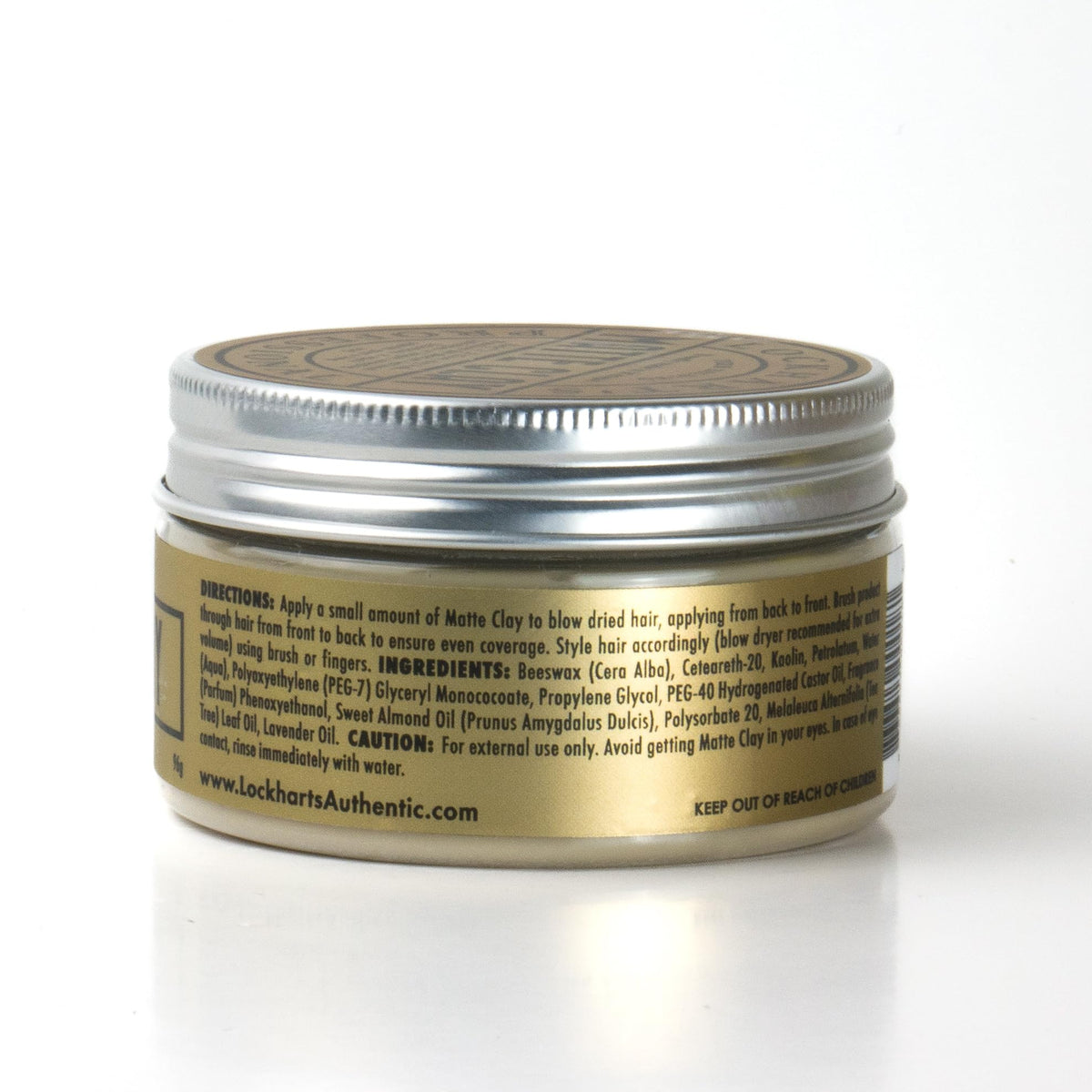 Lockhart’s Classic Matte Clay - Handcrafted Pomade For Men - Made With Kaolin & Beeswax - Medium/Firm Hold, Natural Matte Finish - Handcrafted Styling Clay for a Professional, Textured Look (3.4oz)