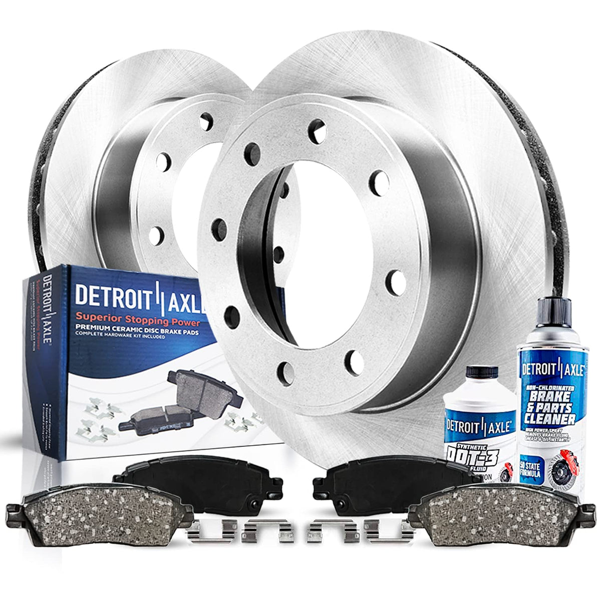 Detroit Axle - Rear Brake Kit for Chevy GMC Silverado Sierra 2500 HD Suburban Yukon XL 2500 Hummer H2, 12.99 inch Disc Brake R