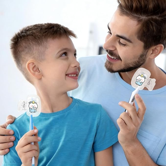 Upgrade Travel Toothbrush Head Covers Toothbrush Protector Cap Brush Pod Case Protective Portable Plastic Clip for Household Travel, Bathroom, School, Camping, Business (B, 4 Pack)