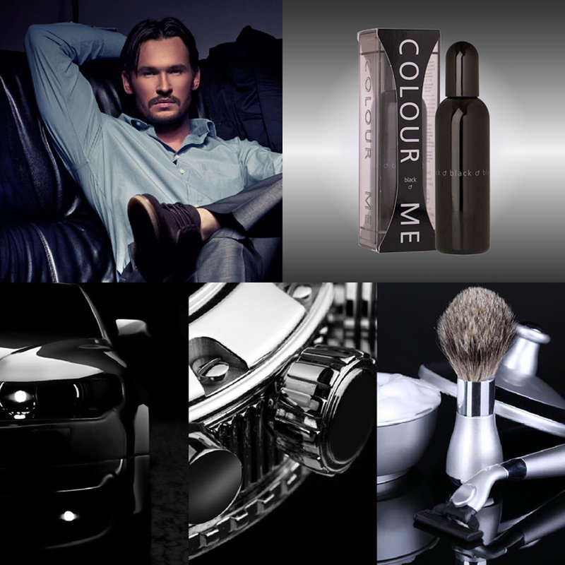 COLOUR ME Milton-Lloyd Black Homme - Eau de Parfum - Long Lasting Perfume for Men - Vanilla, Sandalwood Cologne for Men - Woody Men's Cologne - 3 oz.