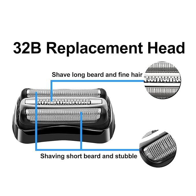 32B Series 3 Electric Shaver Replacement Head Compatible with Series 3 Foil Shaver Replacement Heads with S3 3040s 3080s-4 370cc 3070cc 3000s 3010, 3090cc Etc